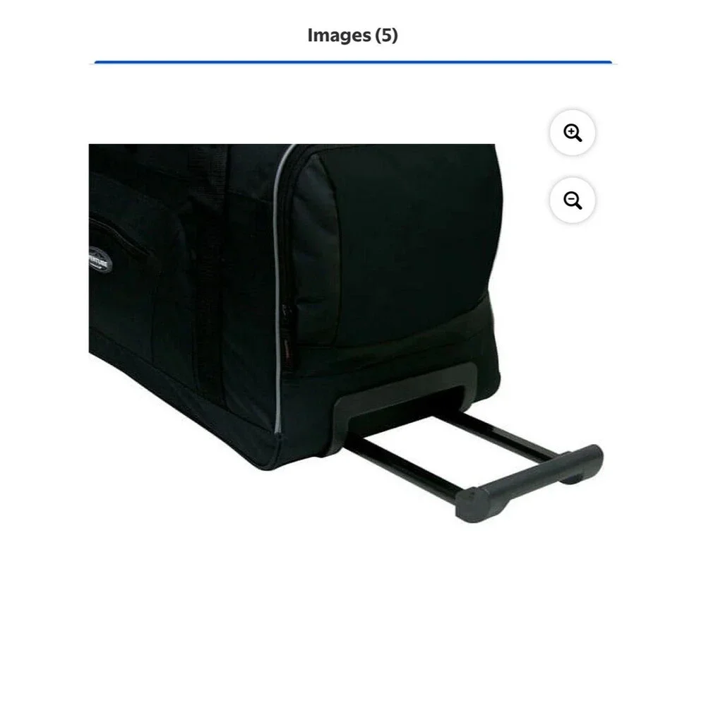 Black Rolling Duffel Bag for Men